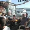 Dennis joins us for dinner at the Dinghy Dock Pub. - We had to take a boat to get there because - it was on Protection Island in Nanaimo harbor.