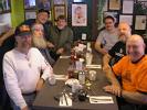 Monday, May 21, the group for our train trip begins to form. - We meet for breakfast at The Elbo Room in Vancouver. - l to r: Iain, Bill, Andre, Larry, John, Norman, Gaylord