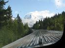 First sight of the impressive Mount Robson, the highest of the Canadian Rockies