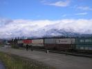 Even though the sky had cleared to the east, clouds continued to hug the mountain tops hiding our view.