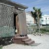 This is a home that was built entirely of bottles and cement.