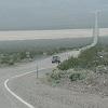 On the road to Stovepipe Wells we pass through a narrow lake bed.  It's already dry.