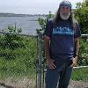 Bill next to Mystic Harbor in Connecticut