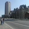 Walking along the Big Dig where I-93 goes through Boston in tunnels