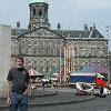 Larry at Dam Square where they were setting up a carnival