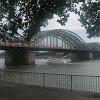 The railroad bridge over the Rhine River