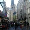 Bonn shopping district with the cathedral in the distance