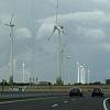 Large wind generators are seen as we approach Magdeburg.