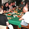 Thursday evening pasta dinner. - Clockwise from this end of the table: - Jonathan Rawsthorn, Leo Egashira, - Lloyd Osborn, Robert Smith, Ken Rich, Robbie Stewart, - Mark Wnorowski, Norman Cuccio, Bill, Mel Sadler