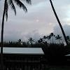 The sunset as seen from the lanai of our motel room.