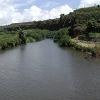 The view from the swinging bridge.