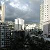 April 2 - This morning we flew from Kauai to Oahu.  This is the view looking - north from the patio of our room at the Ohana Waikiki Malia Hotel .