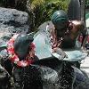 Pohaku Rocks - People often put leis around the necks of statues. - We saw that in Hawaii several times.