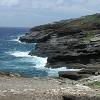 We begin our drive around the island of Oahu in a counter-clockwise direction. - The southeast part of the island has lots of lava rock.