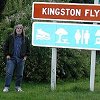 This is the southernmost point of our trip, where we turn off - Highway 6 into Kingston at the southern tip of Lake Wakatipu. - This is the farthest south either of us have ever been.