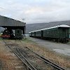 A view of the steam locomotive - and the cars used for the daily trips