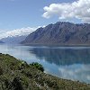We head north on Highway 6 passing several - beautiful lakes like this one, Lake Hawea