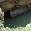 Tide pools were formed between the rocks