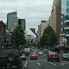 Driving through downtown Auckland