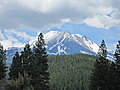 Close up shot of Mt. Shasta. As you can see, there's still quite a bit of snow on the mountain.