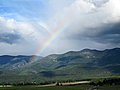 A shower brings us a brilliant rainbow