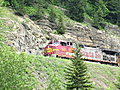 Train tracks followed the highway along the south edge of Glacier National Park.