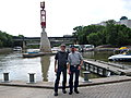 Larry and Dale at the Forks National Historic Site in downtown Winnipeg. - This is a 9 acre park at the Junction of the Red and Assiniboine Rivers.