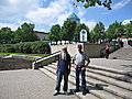 Bill and Dale at the Forks.  The park has a river walk, theme pavilion, shops and restaurants and a skateboard plaza.