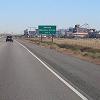 The Nevada state line, and the town of Primm, Nevada, coming into view.