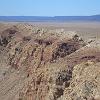 Looking out across the desert from atop the crater wall.