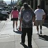 Walking along the north side of the square in Sonoma