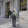 Larry, at the City Hall entrance.